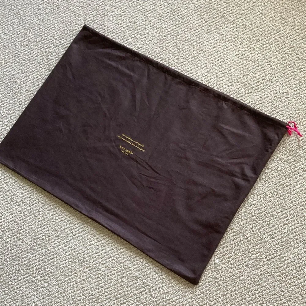 Kate Spade Large Brown Dust Bag Purse Protection Case Slip 27.5” x 19” Like New